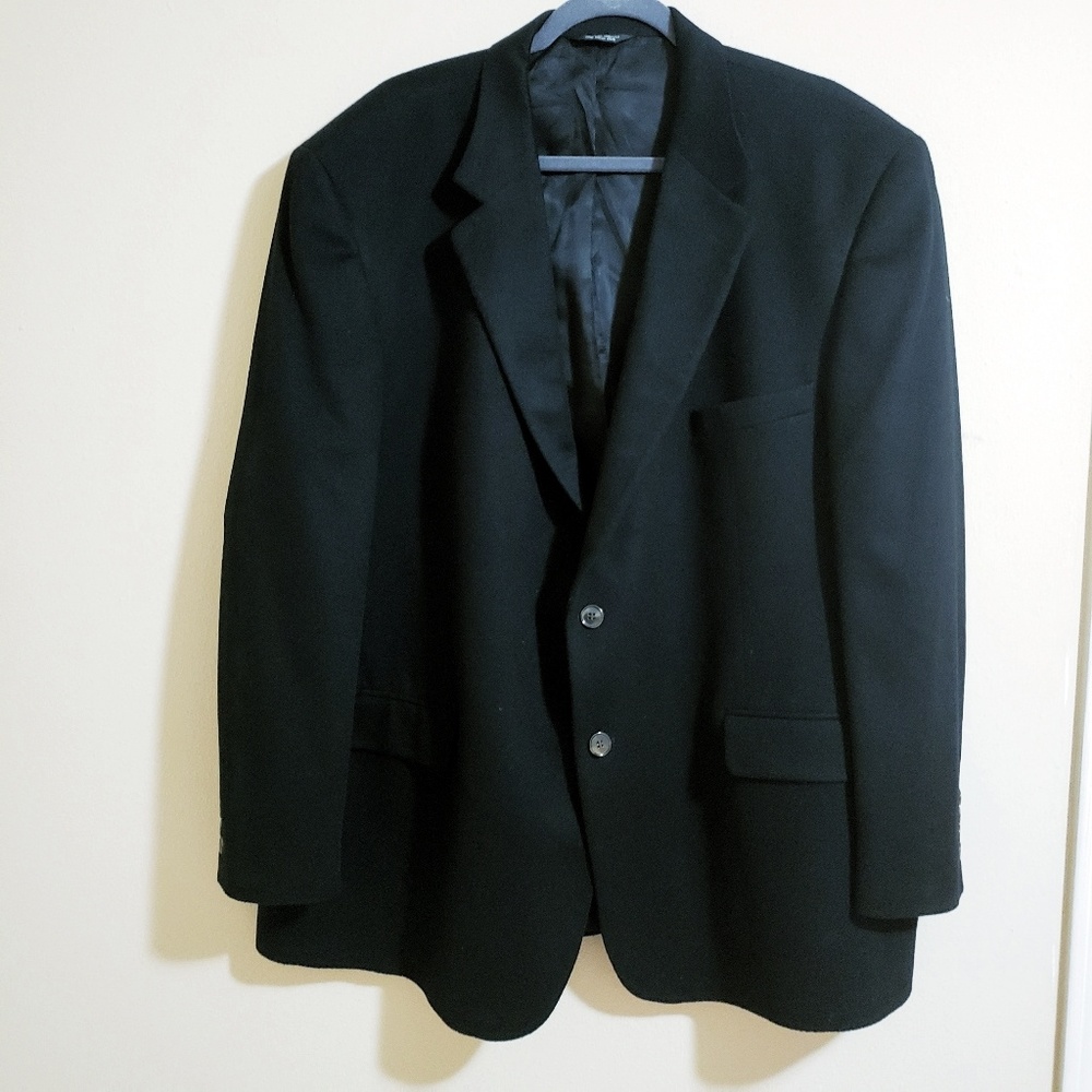 Nathan David 100% Cashmere Black Suit Jacket XL